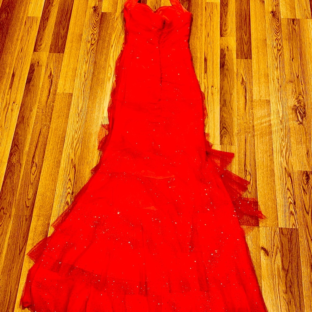 Ignite Evenings Size 2 Coral Color Prom Dress - Picture 9 of 15